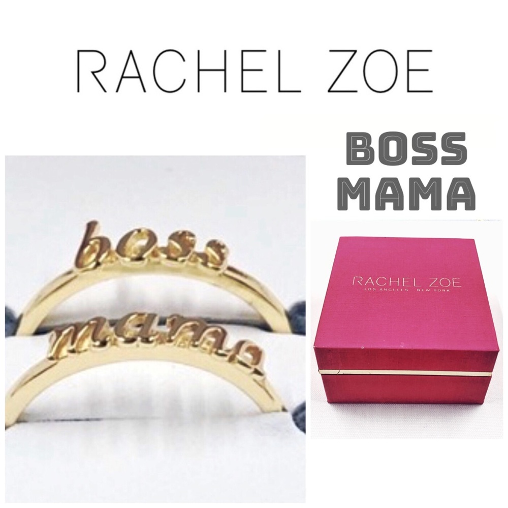 Rachel Zoe GP Sterling Silver “Boss Mama” Ring Set